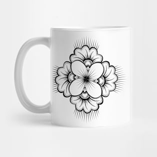 Hibiscus flower in zen minimalist mandala 02 Mug